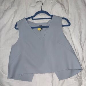 Topshop Light Blue V-Neck Crop Top